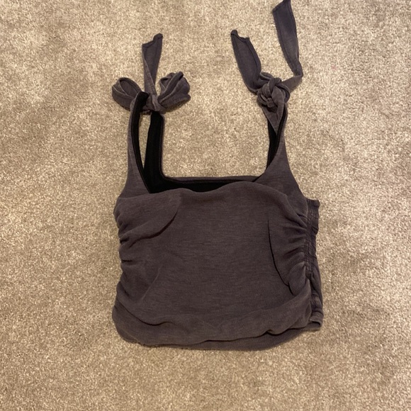 Charcoal Grey Free People Boulevard Tank Top - Picture 2 of 2